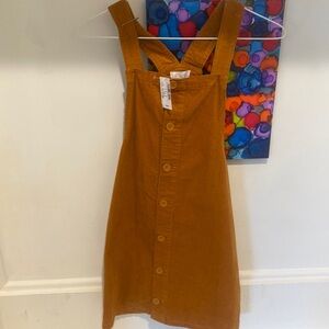 NWT Children’s Place orange caramel corduroy skirt overalls